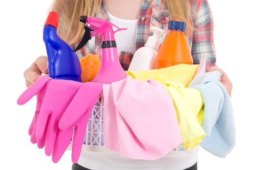 Professional domestic cleaning in a modern home