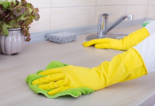 Eco-friendly commercial cleaning equipment used in a modern facility