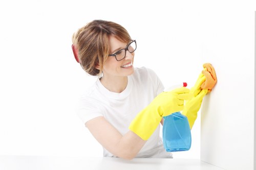 Maintaining a clean communal hallway with polished floors