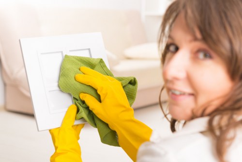 Close-up of carpet fibers being cleaned with equipment